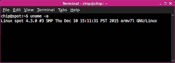 uname results in terminal