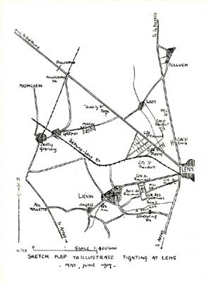 SKETCH MAP TO ILLUSTRATE FIGHTING AT LENS