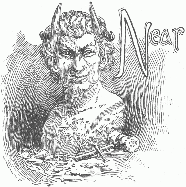 Illustration: Initial: "Satan as a Sculptor"