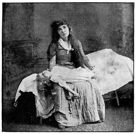 Mrs. Herne as Mary Miller. "Here was tragedy that
appalled and fascinated like the great fact of living." "Drifting
Apart." Act IV. See page 545.