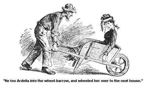 Ardelia in the wheelbarrow