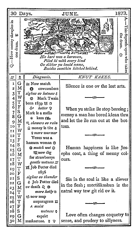 almanac June 1873