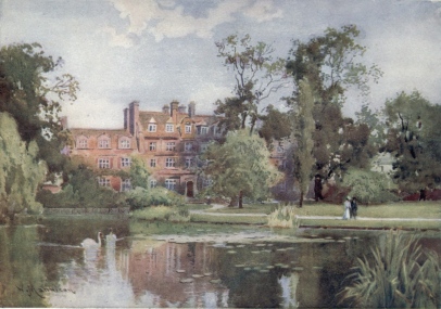 THE LAKE AND NEW BUILDINGS, EMMANUEL COLLEGE

The building is known as the Hostel, and was erected between 1885 and
1894.