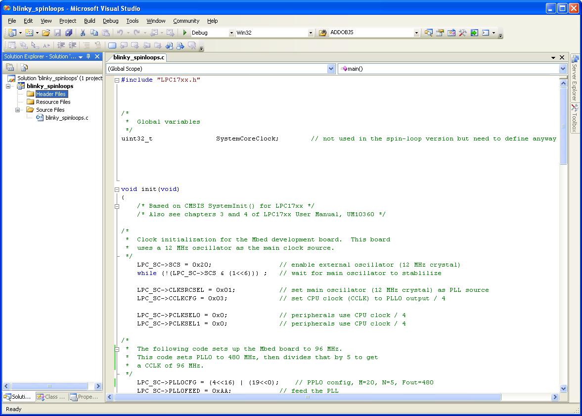 Source for blinky_spinloops.c