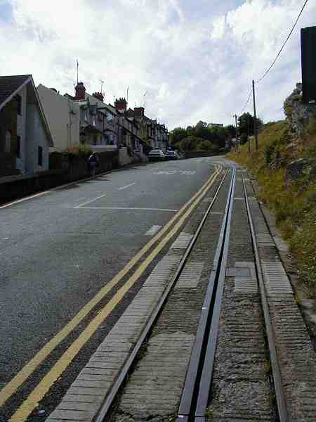 track parallell with road