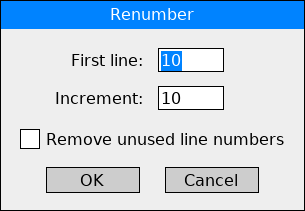 Renumber dialogue